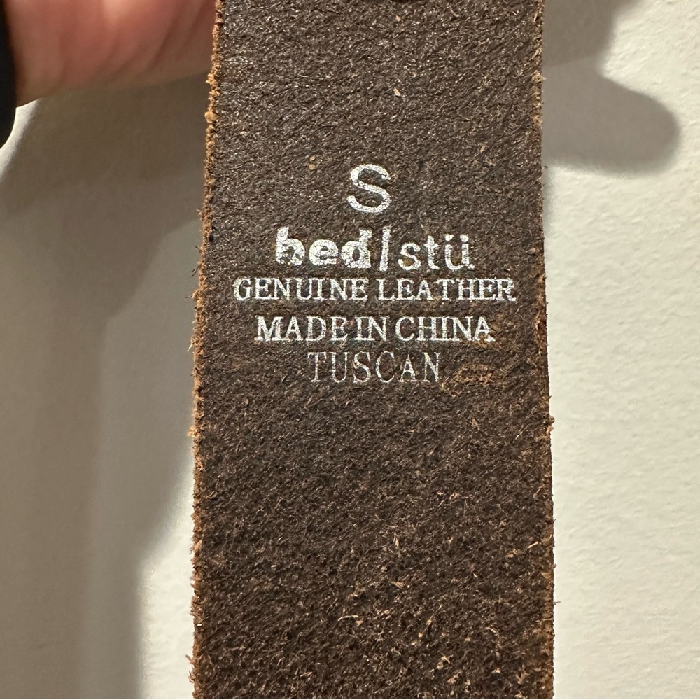 Bed Stu Tuscan Brown Stud Bling Leather Belt Size Small - Picture 4 of 5